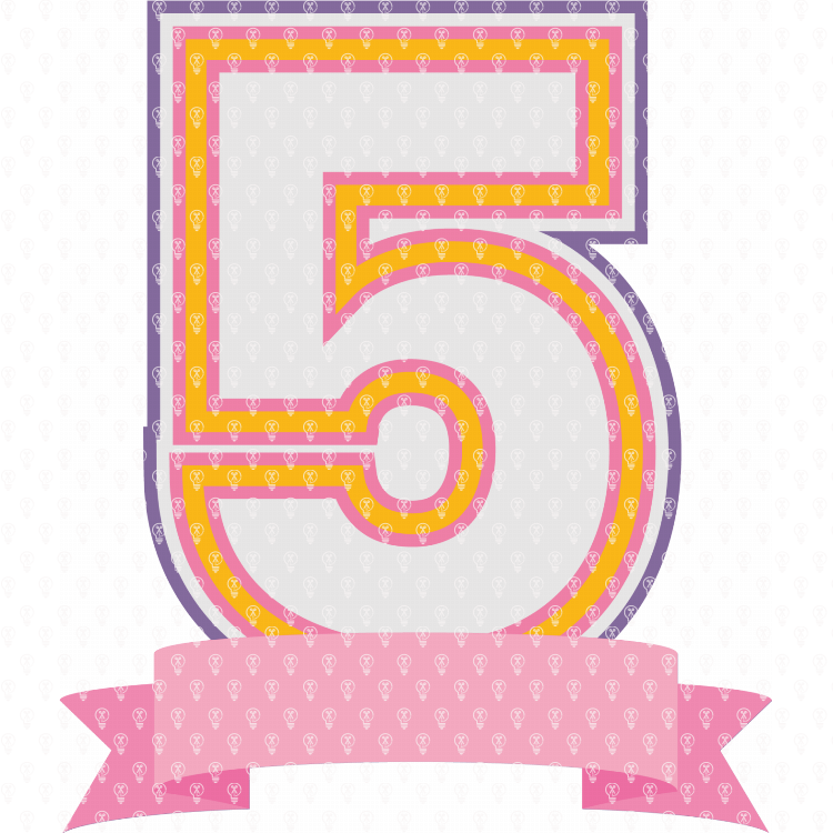 Number five banner cake topper - Makers Gonna Learn